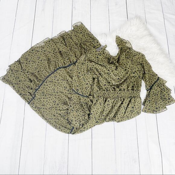 MISA Los Angeles Maristela‎ V-Neck Spotted Ruffled Maxi Dress Size Small NEW - Picture 4 of 6